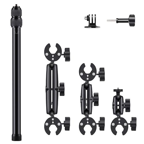 NEWFUN Kamera Halterung, Zubehör für insta360 x4, Motorrad Kit für insta360 x4,X3,X2 360-Grad-Drehung, Doppelklemme, Doppelte Stabilität, Motorradhalterung, Kompatibel mit Mehreren Geräten NEWFUN Kamera Halterung, Zubehör für insta360 x4, Motorrad Kit für insta360 x4,X3,X2 360-Grad-Drehung, Doppelklemme, Doppelte Stabilität, Motorradhalterung, Kompatibel mit Mehreren Geräten von NEWFUN