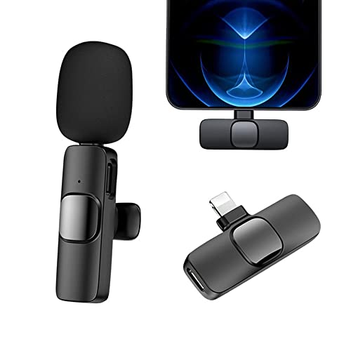 NEWFUN Wireless Lavalier Mikrofon,Mini Ansteckmikrofon Kabellos Microphone mit Clip,2,4 GHz Lapel Mic für iPhone iPad,Telefon Drahtloses Mikrofon Videoaufzeichnung YouTube Facebook Live Stream Tiktok von NEWFUN
