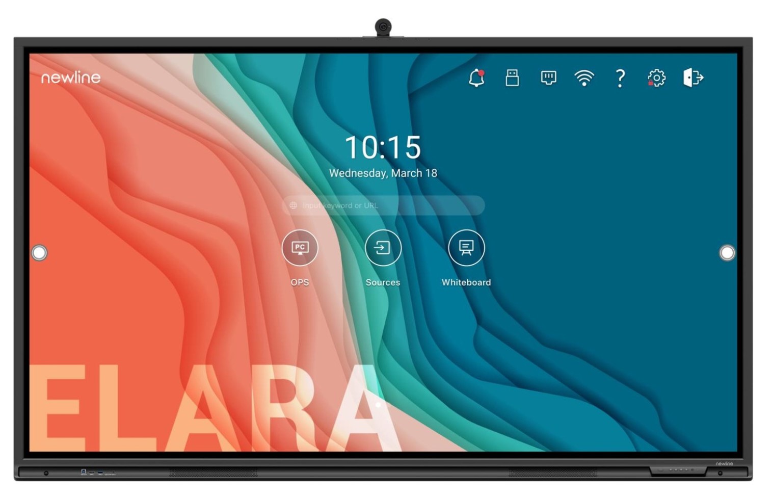Newline 165,10cm (65) Touchscreen mit Optical Bonding, 32 Punkte Multi-Touch, Auflösung 4K, Kamera und 4 Mikrofone, Smart System auf Android 8.0-Basis, optional OPS-PC, 3 Jahre Vor-Ort- (5 Jahre Bildungsbereich). Inkl. Corporate Software-Package: (TT-6522Q) von NEWLINE