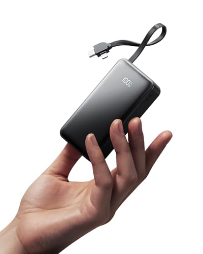 Mini Powerbank 10000 mAh Schwarz | 22,5W Schnellladung + Eingebautes USB-C-Kabel | Kompatibel mit iPhone 15/14/13 & Android | Ultra-Kompakt & Leicht Mini Powerbank 10000 mAh Schwarz | 22,5W Schnellladung + Eingebautes USB-C-Kabel | Kompatibel mit iPhone 15/14/13 & Android | Ultra-Kompakt & Leicht von NEWOUMAO