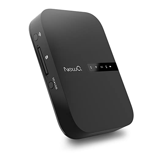 NEWQ Filehub AC750 Reise Router: Tragbarer Festplatten SD Kartenleser für Reisen | Drahtloser Zugriff auf externe Festplatte & USB-Speichergerät zum Sichern von Fotos & Dateien von Mobiltelefon Laptop von NEWQ