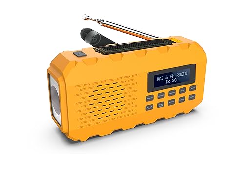 NEWTRO MULTIFUNKTIONS-KURBELRADIO DAB+/DAB/FM - MULTIFUNKTIONALES DIGITALRADIO MIT Taschenlampe, LESELICHT, SOLARPANEL, POWERBANK, KURBEL, SOS-Alarm von NEWTRO