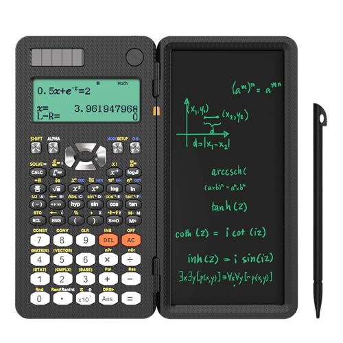 NEWYES Scientific Taschenrechner 417 Funktionen Engineering Calculator mit Schreibtafel und Stift für Studenten, Lehrer, Ingenieure, Technisch-Wissenschaftlich, Solar und Batterie Dual Stromversorgung von NEWYES