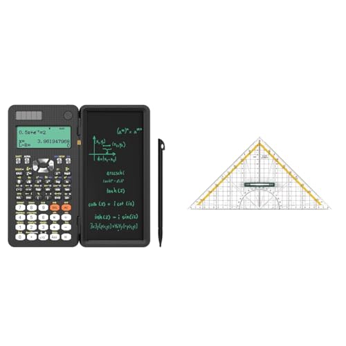 NEWYES Scientific Taschenrechner 417 Funktionen Engineering Calculator & Linex 2632 Geo-Dreieck aus Kunststoff, mit Griff, 30 cm von NEWYES