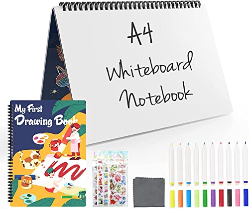 NEWYES Tragbares Löschbares Whiteboard Set, A4 Notebook, Abwischbar Memoboard Geeignet für Kinder zum Graffiti und Erwachsene zum Einkaufslisten, Haushaltsplan Memos von NEWYES