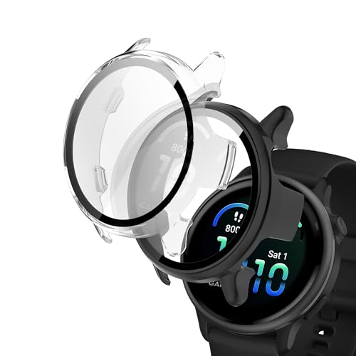 NEWZEROL 2 Stück Hart Schutzhüllen Kompatibel für Garmin Vivoactive 6, PC-Schutzrahmen + Displayschutzfolie aus Gehärtetem Glas für Garmin Vivoactive 6 – Schwarz/Transparent NEWZEROL 2 Stück Hart Schutzhüllen Kompatibel für Garmin Vivoactive 6, PC-Schutzrahmen + Displayschutzfolie aus Gehärtetem Glas für Garmin Vivoactive 6 – Schwarz/Transparent von NEWZEROL