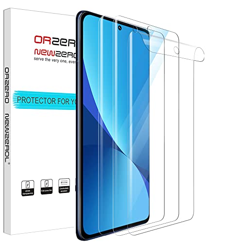 NEWZEROL 3 ​​Stück Displayschutz Kompatibel für Xiaomi 12/Xiaomi 12X, [Unterstützung der Fingerabdruckerkennung] [Maximale Abdeckung] [Keine Blasen] Digitaler TPU 3D Weich Displayschutz von NEWZEROL