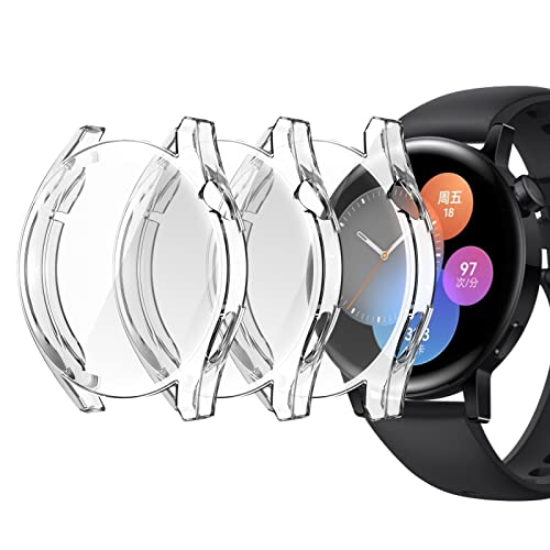 NEWZEROL 3 ​​Stück Hülle Kompatibel für Huawei Watch GT 3 42mm, Vollständige Abdeckung Schutzhülle Anti-Kratz Weiche TPU-Stoßfänger Hülle für Huawei Watch GT 3 42mm - Transparent von NEWZEROL
