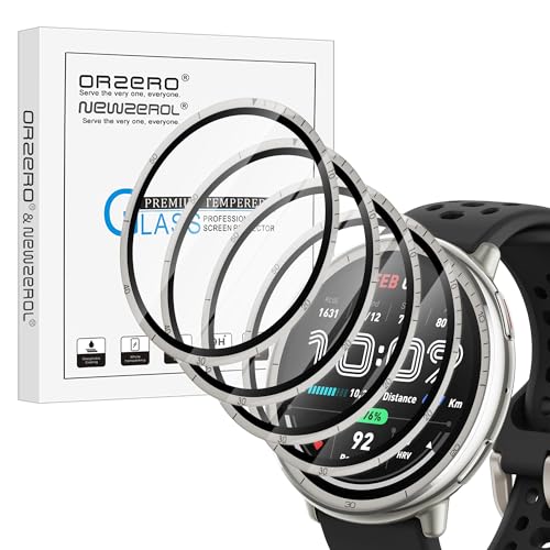 NEWZEROL 4 Stück Schutzfolie Kompatibel für Amazfit Active 2 Displayschutz, [vollständige Abdeckung] PMMA und PC (Kein Glas) Ultra Dünne Anti-Scratch High Definition Displayschutzfolie von NEWZEROL