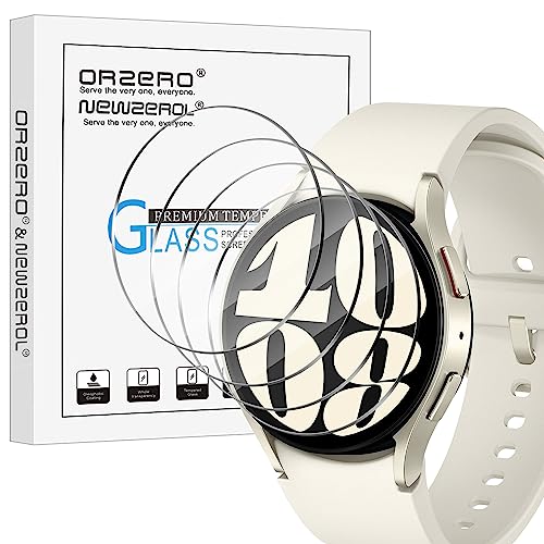NEWZEROL 4 Stück Schutzfolie Kompatibel für Samsung Galaxy Watch 6 40mm Displayschutzfolie aus 9H Glas (Durchmesser 37mm), 2.5D Arc Edges, Anti-Kratzer Blasenfrei Schutzglas von NEWZEROL