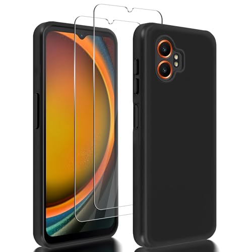 NEWZEROL Matte Hülle + 2 Stück Displayschutz Kompatibel für Samsung Galaxy Xcover 7 Pro, Kratzfest 9 Härtegrad Hochauflösend Hartglas, Weiche Matte Hülle - Schwarz NEWZEROL Matte Hülle + 2 Stück Displayschutz Kompatibel für Samsung Galaxy Xcover 7 Pro, Kratzfest 9 Härtegrad Hochauflösend Hartglas, Weiche Matte Hülle - Schwarz von NEWZEROL
