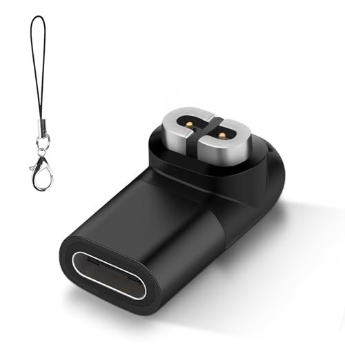 NEWZEROL USB C Buchse Ladeadapter Kompatibel für AfterShokz Aeropex/Shokz OpenRun Mini/OpenRun/OpenRun Pro/OpenComm/OpenRun Air, [mit Trageband] Ladeadapter Ladekabel für AfterShokz/Shokz – Schwarz von NEWZEROL