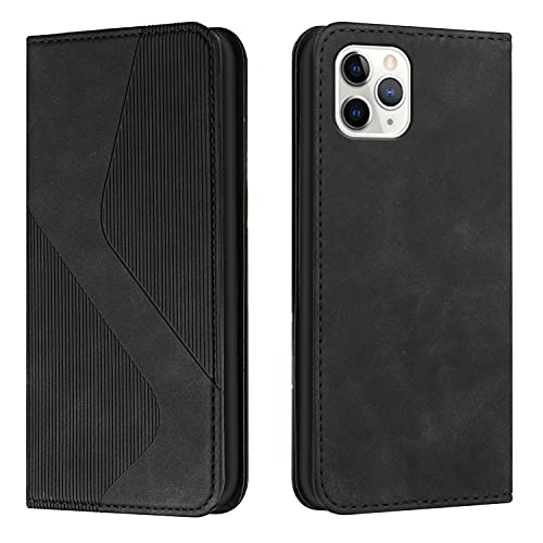 NEXCURIO Handy Hülle für Apple iPhone 11 Pro Max Handyhülle mit Kartenfäch Klapphülle Klappbar Schutzhülle Leder Flip Wallet Case Cover Tasche Handytasche Stoßfeste - Schwarz von NEXCURIO