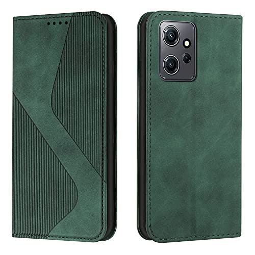 NEXCURIO Handy Hülle für Xiaomi Redmi Note 12 4G Handyhülle mit Kartenfäch Klapphülle Klappbar Schutzhülle Leder Flip Wallet Case Cover Tasche Handytasche Stoßfeste - Grün von NEXCURIO