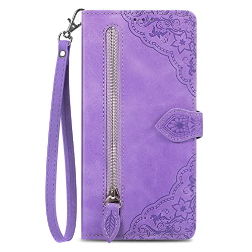 NEXCURIO Handyhülle für Apple iPhone 13 Hülle Klappbar mit Kartenfäch Ständer Klapphülle Schutzhülle Leder Wallet Flip Case Cover Tasche Handytasche Stoßfeste - Violett von NEXCURIO