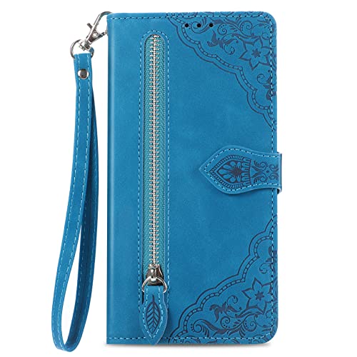 NEXCURIO Handyhülle für Apple iPhone 15 Hülle Klappbar mit Kartenfäch Ständer Klapphülle Schutzhülle Leder Wallet Flip Case Cover Tasche Handytasche Stoßfeste - Blau von NEXCURIO