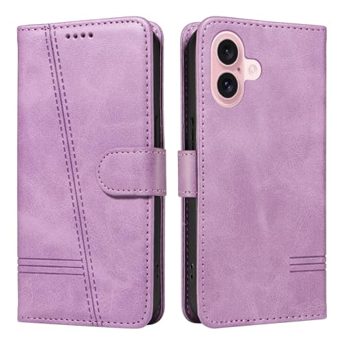 NEXCURIO Handyhülle für Apple iPhone 16 Hülle Klappbar mit Kartenfäch Klapphülle Lederhülle Leder Schutzhülle Wallet Flip Case Cover Handy Tasche Handytasche - Violett NEXCURIO Handyhülle für Apple iPhone 16 Hülle Klappbar mit Kartenfäch Klapphülle Lederhülle Leder Schutzhülle Wallet Flip Case Cover Handy Tasche Handytasche - Violett von NEXCURIO