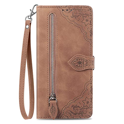 NEXCURIO Handyhülle für Samsung Galaxy A05s Hülle Klappbar mit Kartenfäch Ständer Klapphülle Schutzhülle Leder Wallet Flip Case Cover Tasche Handytasche Stoßfeste - Braun von NEXCURIO