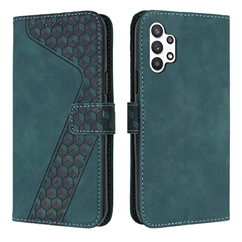 NEXCURIO Handyhülle für Samsung Galaxy A13 4G Hülle Klappbar mit Kartenfäch Ständer Klapphülle Handy Schutzhülle Wallet Leder Flip Case Cover Tasche Handytasche - Blaugrün von NEXCURIO