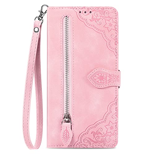 NEXCURIO Handyhülle für Samsung Galaxy A41 / A415F Hülle Klappbar mit Kartenfäch Ständer Klapphülle Schutzhülle Leder Wallet Flip Case Cover Tasche Handytasche Stoßfeste - Rosa von NEXCURIO