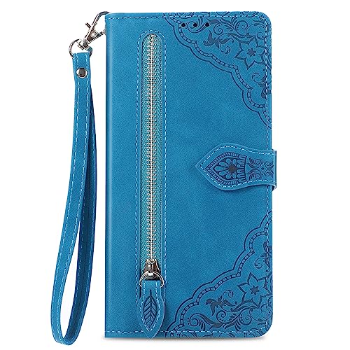 NEXCURIO Handyhülle für Samsung Galaxy A51 / A515F Hülle Klappbar mit Kartenfäch Ständer Klapphülle Schutzhülle Leder Wallet Flip Case Cover Tasche Handytasche Stoßfeste - Blau von NEXCURIO