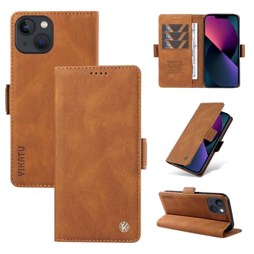 NEXCURIO Hülle für Apple iPhone 14 Handyhülle Klappbar mit Kartenfäch Klapphülle Lederhülle Schutzhülle Handytasche Handy Tasche Leder Flip Case Cover - Braun von NEXCURIO