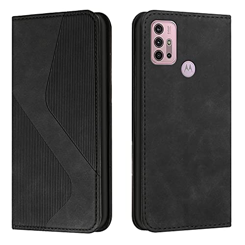 NEXCURIO Hülle für Motorola Moto G30 / G20 / G10 Handyhülle mit Kartenfäch Ständer Klapphülle Schutzhülle Leder Flip Wallet Case Cover Tasche Handytasche Klappbar Stoßfeste - Schwarz von NEXCURIO