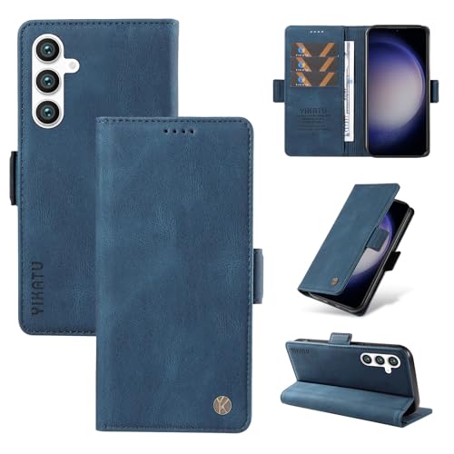 NEXCURIO Hülle für Samsung Galaxy S23 FE 5G Handyhülle Klappbar mit Kartenfäch Klapphülle Lederhülle Schutzhülle Handytasche Handy Tasche Leder Flip Case Cover - Blau von NEXCURIO