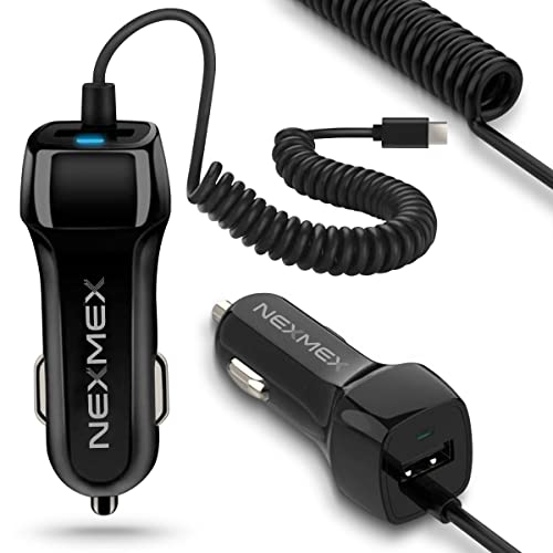 NEXMEX KFZ Auto Ladekabel kompatibel mit Google Pixel 9a / 9/9 Pro / 9 Pro XL / 8a / 8 / Fold / 7a / 7 / Pro Lade Kabel USB Typ-C Ladegerät 12V - 24V Adapter Lade Daten Gerät 3,1A 15W von NEXMEX