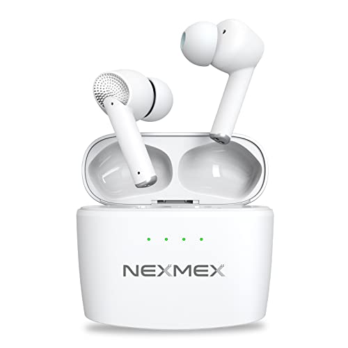 NEXMEX Kopfhörer ANC Earbuds Bluetooth 5.2 In-Ear Kabellos kompatibel mit Xiaomi 11T / 11T Pro 5G Hi-Fi Stereo Wireless Noise Cancelling Headset Ladebox Anrufe ENC Geräuschunterdrückung, Farbe:Weiss von NEXMEX