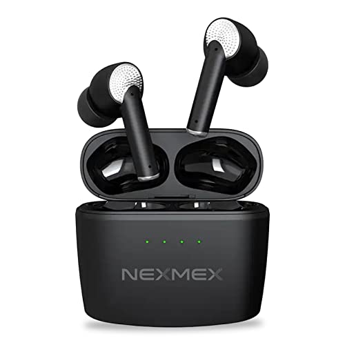 NEXMEX Kopfhörer ANC Earbuds Bluetooth 5.2 In-Ear Kabellos kompatibel mit Xiaomi 11T / 11T Pro 5G Hi-Fi Stereo Wireless Noise Cancelling Headset Ladebox Anrufe ENC Geräuschunterdrückung, Farbe:Schwarz von NEXMEX