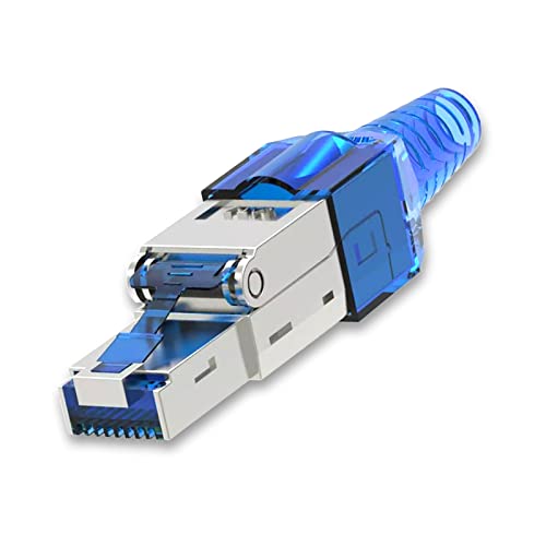 NEXMEX Netzwerkstecker 1x Cat 7 werkzeuglos CAT7 CAT7A RJ45 LAN UTP 600MHz Kabel Stecker ohne Werkzeug Crimpstecker werkzeugfrei CAT6a CAT6 CAT5 für Verlegekabel Patchkabel Netzwerkkabel von NEXMEX