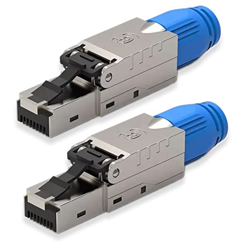 NEXMEX Netzwerkstecker 2x Cat 8 werkzeuglos Geschirmt 40Gbit/s RJ45 LAN UTP 2000MHz Kabel Stecker CAT8 ohne Werkzeug Crimpstecker CAT8.1 werkzeugfrei für Verlegekabel DSL Patchkabel Netzwerkkabel von NEXMEX