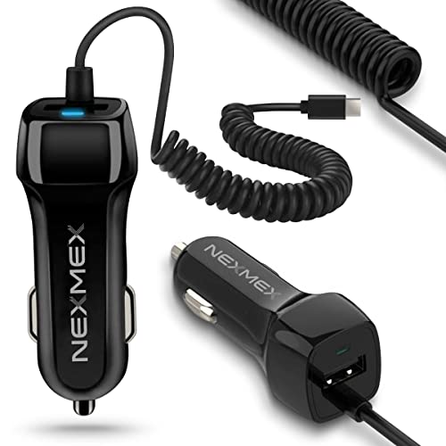 NEXMEX USB Ladegerät Auto Ladekabel für Handys Smartphone kompatibel mit Apple iPhone 15 Samsung Galaxy S24 Typ C Anschluss 3,1A 15W von NEXMEX