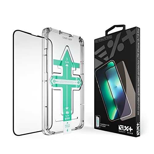 NEXT ONE 2x Edge-to-Edge Screen protector For iPhone 13/13 Pro with Easy Install Kit, Scratch-Resistant Tempered Glass, Case-Friendly, HD Clear, 9H Hardness, Cleaning Kit von NEXT ONE