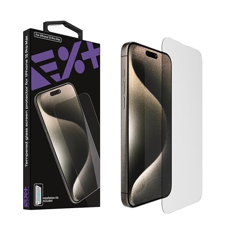 NEXT ONE Tempered Screen protector for iPhone 15 Pro Max with Easy Install Kit, Scratch-Resistant Tempered Glass, Case-Friendly, HD Clear, 9H Hardness, Cleaning Kit NEXT ONE Tempered Screen protector for iPhone 15 Pro Max with Easy Install Kit, Scratch-Resistant Tempered Glass, Case-Friendly, HD Clear, 9H Hardness, Cleaning Kit von NEXT ONE