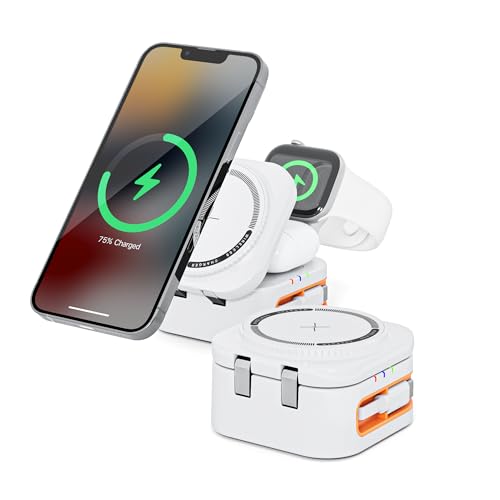 Kabelloses Ladegerät mit MagSafe, 3 in 1 Ladestation für Apple Watch und iPhone, für iPhone 16 15 14 13 12 11 Pro Max Serie, für Apple Watch 10/9/Ultra/8/7/6/SE/5/4/3, für AirPods Pro 4 3 2 Kabelloses Ladegerät mit MagSafe, 3 in 1 Ladestation für Apple Watch und iPhone, für iPhone 16 15 14 13 12 11 Pro Max Serie, für Apple Watch 10/9/Ultra/8/7/6/SE/5/4/3, für AirPods Pro 4 3 2 von NEZART
