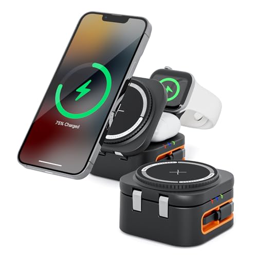 Kabelloses Ladegerät mit MagSafe, 3 in 1 Ladestation für Apple Watch und iPhone, für iPhone 16 15 14 13 12 11 Pro Max Serie, für Apple Watch 10/9/Ultra/8/7/6/SE/5/4/3, für AirPods Pro 4 3 2 Kabelloses Ladegerät mit MagSafe, 3 in 1 Ladestation für Apple Watch und iPhone, für iPhone 16 15 14 13 12 11 Pro Max Serie, für Apple Watch 10/9/Ultra/8/7/6/SE/5/4/3, für AirPods Pro 4 3 2 von NEZART
