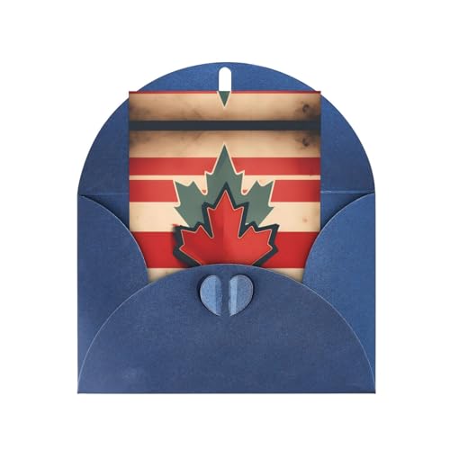NEZIH Retro Kanada Flagge Muster Druck Danke Geschenk Karte Grußkarte Geburtstag Hochzeit Weihnachten Einladungskarten von NEZIH