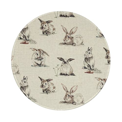 Rundes Mauspad mit Kaninchen-Hintergrunddruck (20,3 cm, Gaming-Mauspad, rutschfestes Gummimaterial, wasserdichte Mauspads von NEZIH
