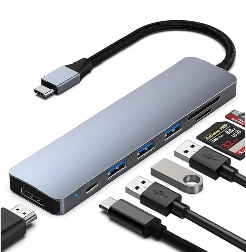 USB-C-Hub, 7-in-1, Multiport-Hub, USB-C HDMI, kompatibel mit iPhone 15 Pro Max MacBook Pro/Air, SD/TF/USB 3.0/60 W Kartenleser USB-C-Hub, 7-in-1, Multiport-Hub, USB-C HDMI, kompatibel mit iPhone 15 Pro Max MacBook Pro/Air, SD/TF/USB 3.0/60 W Kartenleser von NF ROADTOLOVE