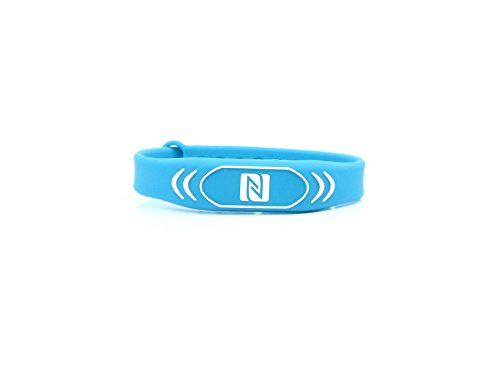 NFC Armband, geeignet für Kontaktdaten, Messe, Sport, 924 Byte (NTAG 216), wasserfest, blau, verstellbar von NFC21