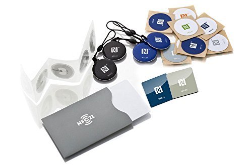 NFC Starter Kit Maxi, Einsteigerset mit 21 NFC Produkten, NTAG213, NTAG215, NTAG216, kompatibel mit Allen NFC-fähigen Smartphones von NFC21