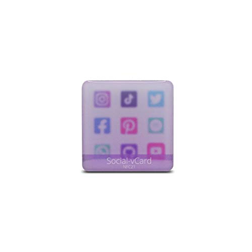 Social Media Sticker, Digitale Social Media Visitenkarte im praktischen Sticker-Format, NFC Social vCard Sticker Glow von NFC21