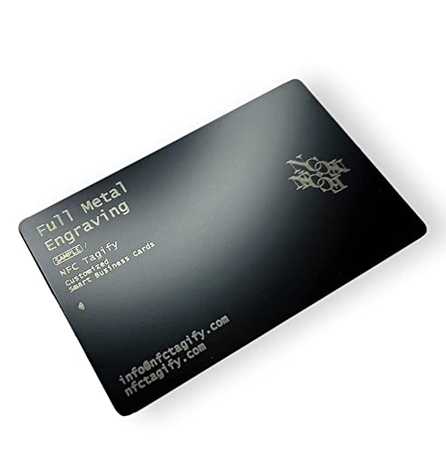 Full Custom Metal Card Metal Card Digital Visitenkarte - Premium NFC Smart Card NTAG216 [Laser Graviert - Doppelseitig - Silber] von NFCTAGIFY