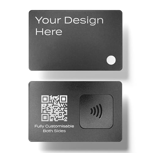 Full Custom Metal Card Metal Card Digital Visitenkarte - Premium NFC Smart Card NTAG216 [Laser Graviert - Doppelseitig - Silber] von NFCTAGIFY