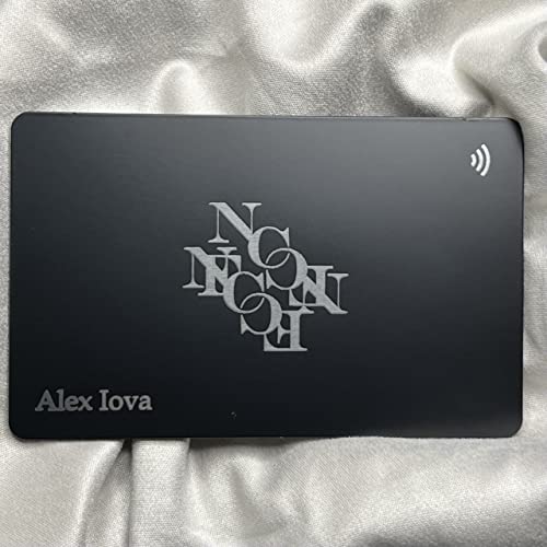 Individuelle Metall Digitale Visitenkarte - Premium modernes Design NFC elektronische Karte NTAG216 [Doppelseitiger Druck] (Silber) von NFCTAGIFY