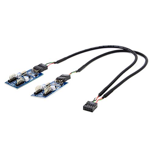JSER 9 Pin USB 2.0 Header 1 auf 2/4 Buchse Verlängerungskabel HUB Connector Adapter Port Multilier von NFHK