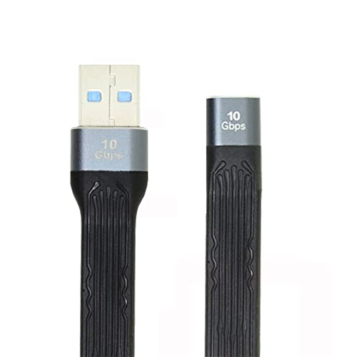 NFHK 10 Gbit/s USB 3.1 Typ C Buchse auf USB 3.0 Typ A Stecker, flach, flach, FPC Datenkabel, 13 cm, für Laptop und Handy von NFHK