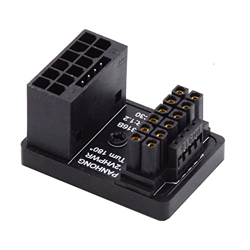 NFHK 12VHPWR ATX3.0 PCI-E 5.0 Power Modular-Adapter Stecker auf Buchse, um 360 Grad abgewinkelt, für 4080 5090TI 16-polige 12+4P-Grafikkarte von NFHK